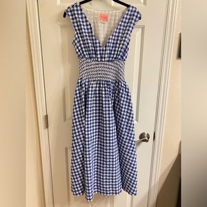 Kate Spade Gingham Seersucker V-neck Dress, Women’s XS